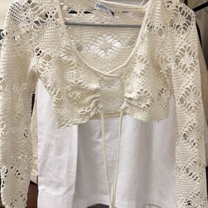 Bershka Crean Knit Bolero Top